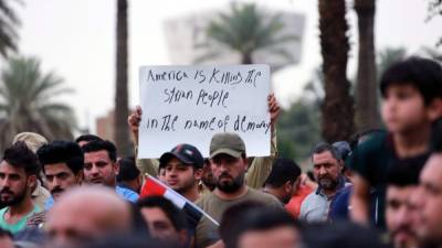 Los manifestantes se concentraron en la plaza de Tahrir (Liberación, en árabe), situada en el centro de Bagdad. EFE