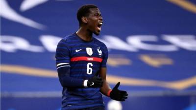 Paul Pogba en el amistoso de Francia contra Ucrania. Foto AFP