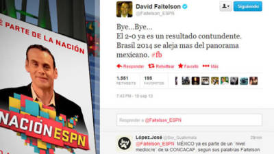 El twitter del periodista David Faitelson.