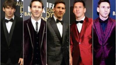 Lionel Messi siempre llama la atención de todos con sus trajes para las Galas del Balón de Oro.
