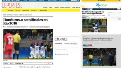 Los medios internacional han destacado la histórica clasificación de Honduras a las semifinales de los Juegos Olímpicos de Río de Janeiro 2016 tras vencer 1-0 a Corea del Sur.