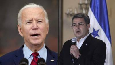 Biden, quien asumió la presidencia de EE.UU. en 2021, y Hernández, presidente hondureño.