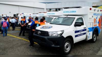 Una veintena de empleados protestó en la base de Copeco en Tegucigalpa.