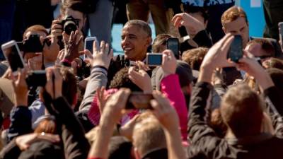 Obama recordó que Ohio siempre es un territorio muy reñido y animó a sus habitantes a aprovechar el voto por adelantado. Foto: AFP/Jeff Swensen