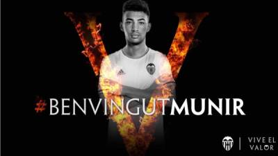 El anuncio oficial del fichaje de Munir por el Valencia.