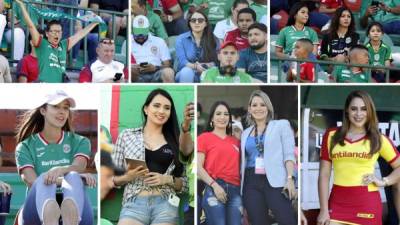 Las imágenes del gran ambiente en el derbi sampedrano entre Marathón y Real España en el estadio Yankel Rosenthal. Bellas modelos, presentadoras y novias de futbolistas roban miradas.