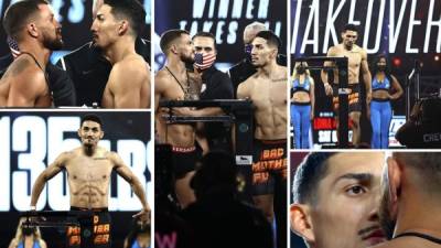 Teófimo López estuvo cara a cara con Vasyl Lomachenko durante el pesaje que se realizó en el MGM Grand de Las Vegas, un día antes de la 'pelea del año' como está catalogada.