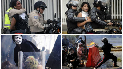 Las protestas iniciadas en Venezuela hace un mes y que han dejado 28 muertos y casi 400 heridos. AFP