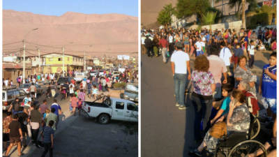 Las personas salieron a las calles tras el fuerte sismo en el sur de Chile. AFP