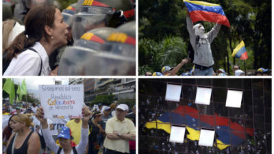 las imágenes de las manifestaciones en Caracas, Venezuela. AFP