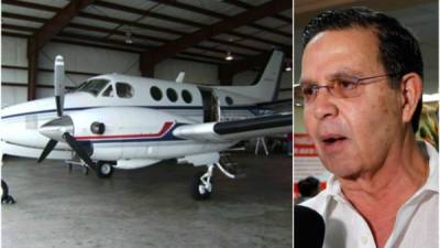 En este avión de la empresa privada Divesa viaja el expresidente Rafael Leonardo Callejas hacia Estados Unidos. El modelo es un BE 90 King.