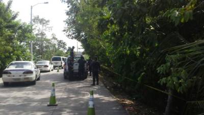 Escena del crimen en la ciudad de La Ceiba, Atlántida.