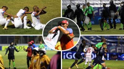 Las imágenes del triunfo del Olimpia sobre el Motagua (1-3) en el primer partido de la final de liguilla en el estadio Nacional.