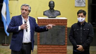 El presidente Fernández da un discurso para conmemorar la liberación de Juan Domingo Perón, fundador del peronismo, hecho del que hoy se cumplen 75 años.