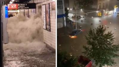 Las autoridades de Nueva York declararon el estado de emergencia tras las apocalípticas inundaciones en la ciudad.//Twitter.