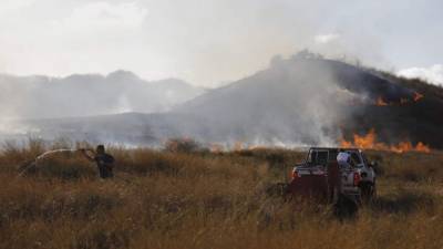 Se registraron en solo una jornada una veintena de incendios provocados de este modo, según datos del Ejército israelí. Foto: AFP