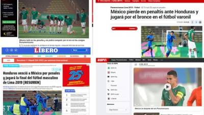 Así destacaron los diarios mexicanos la eliminación de su selección ante Honduras en las semifinales de los Juegos Panamericanos 2019 de Lima. En otros países también informaron sobre la noticia.