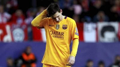 Leo Messi hizo poco o nada durante el partido contra el Atlético de Madrid. Foto EFE/JuanJo Martín
