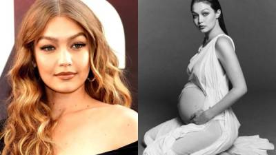 La bella modelo Gigi Hadid presumió su avanzado estado de embarazo en una sesión de fotos en blanco y negro para la revista British Vogue. La estadounidense espera su primer hijo junto al cantante británico, Zayn Malik.
