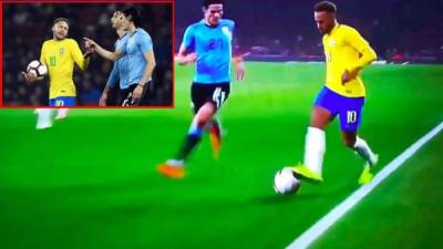 Neymar y Cavani tuvieron un duro cruce en el amistoso entre Brasil y Uruguay.