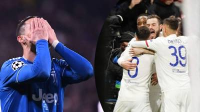 Cristiano Ronaldo y la Juventus cayeron en el campo del Lyon.