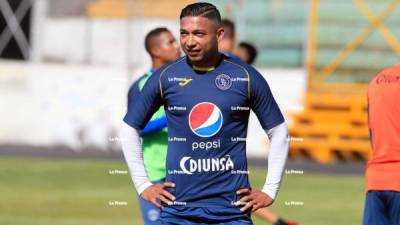 Emilio Izaguirre en el entreno del Motagua en este viernes en el Estadio Nacional. Foto Ronald Aceituno