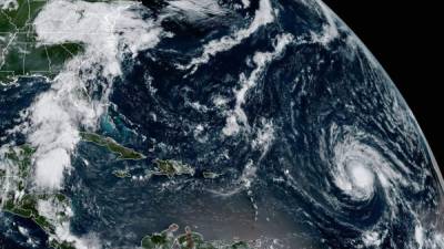 Imagen satelital que muestra al huracán Irma en su trayectoria hacia el Caribe.