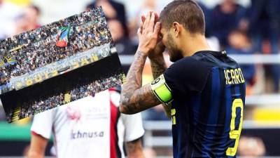 Mauro Icardi vivió un calvario en el partido de este domingo del Inter contra el Cagliari.