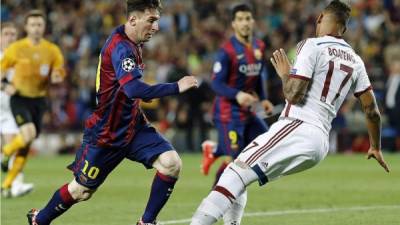 El momento en el que Messi realiza un regate que deja acostado a Boateng.
