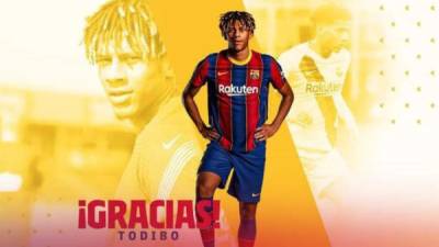El FC Barcelona hizo oficial en sus redes sociales la salida del defensor Todibo. Foto Twitter Barcelona.