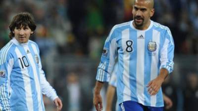 Verón y Messi fueron compañeros en el Mundial del 2010.