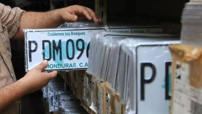 Placas en el inventario del IP en San Pedro Sula.