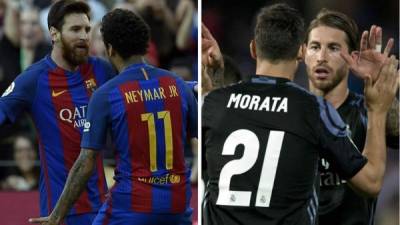 Barcelona y Real Madrid mantienen su pelea por ganar la Liga Española. Foto AFP