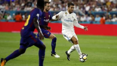 Mateo Kovacic hizo un golazo contra el Barcelona en el clásico en Miami. Foto EFE