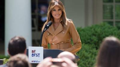 La primera dama estadounidense, Melania Trump, presentó ayer la campaña 'Be Best; (Sé mejor)./AFP.