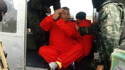 Uno de los “cabecillas” del crimen organizado cuando era trasladado en helicóptero de la cárcel de Támara a La Tolva en Morocelí, El Paraíso.