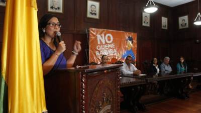 La vicealcaldesa Lilia Umaña junto a los representantes de instituciones del ambiente.