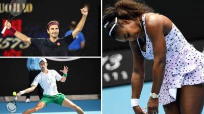 Jornada de sorpresas en el Australian Open con triunfos de Djokovic y Federer y eliminación de Serena Williams. Foto AFP