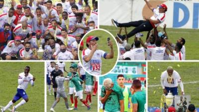 Las imágenes que dejó la consecución del título 32 del Olimpia en la Liga Nacional de Honduras tras vencer al Marathón por 0-1 en la vuelta de la finalísima del Torneo Apertura 2020 en el estadio Yankel Rosenthal. Fotos Neptalí Romero