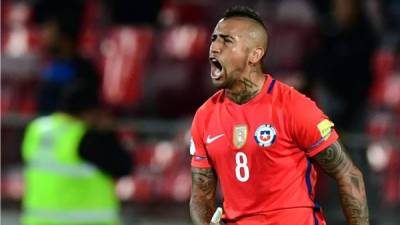 Arturo Vidal llevó a la victoria a Chile 2-1 contra Perú gracias a sus dos goles. Foto AFP