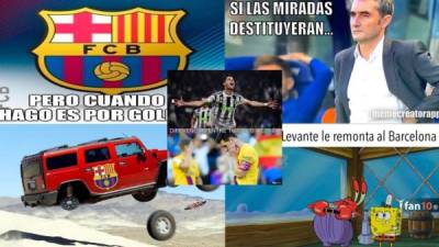 Las burlas para el Barcelona no se han hecho esperar luego de perder contra el Levante en la Liga Española. Acá los mejores memes del partido con Valverde y Messi protagonistas.