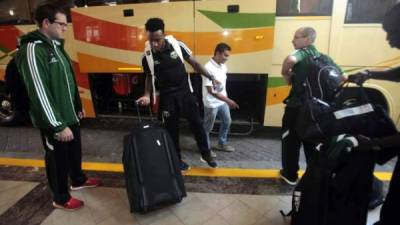 Jugadores del Portland Timbers a su llegada a la capital.