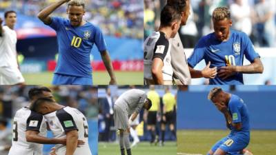 Brasil eliminó a Costa Rica del Mundial al derrotarlo 2-0 con goles de Coutinho y Neymar. Durante y después del juego el atacante del PSG se vio involucrado en varias polémicas con los ticos al extremo de burlarse de ellos e insultarlos. FOTOS AFP Y EFE.