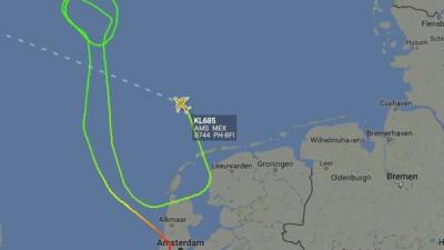 El avión de la aerolínea KLM dio retorno hacia el aeropuerto de Amsterdam.