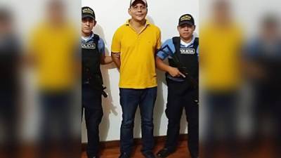 Roberto de Jesús Soto García al momento de su captura en Roatán. Soto García será puesto a la orden del juez de Extradicion de Primera Instancia en Tegucigalpa.