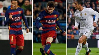 Neymar, Messi y Cristiano Ronaldo por el premio al Balón de Oro.