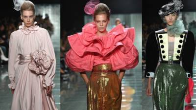 Marc Jacobs sigue con su moda ochentera con todo volumen y olanes.