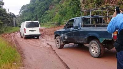 También se registraron deslizamientos en la carretera a Ocotepeque.