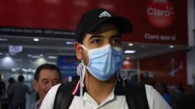 Kevin Lennín Sandoval a su arribo a San Pedro Sula.