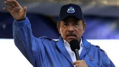 En esta foto de archivo, el presidente de Nicaragua, Daniel Ortega, habla durante la conmemoración del 51 aniversario de la campaña guerrillera Pancasana en Managua. Foto AFP